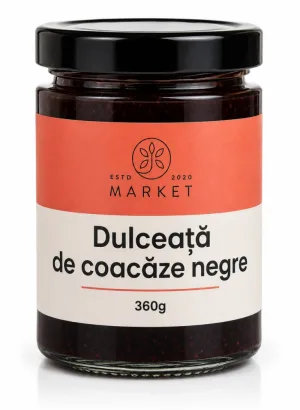 Dulceață de coacăze negre fără zahăr, 360 g, Bio-Market