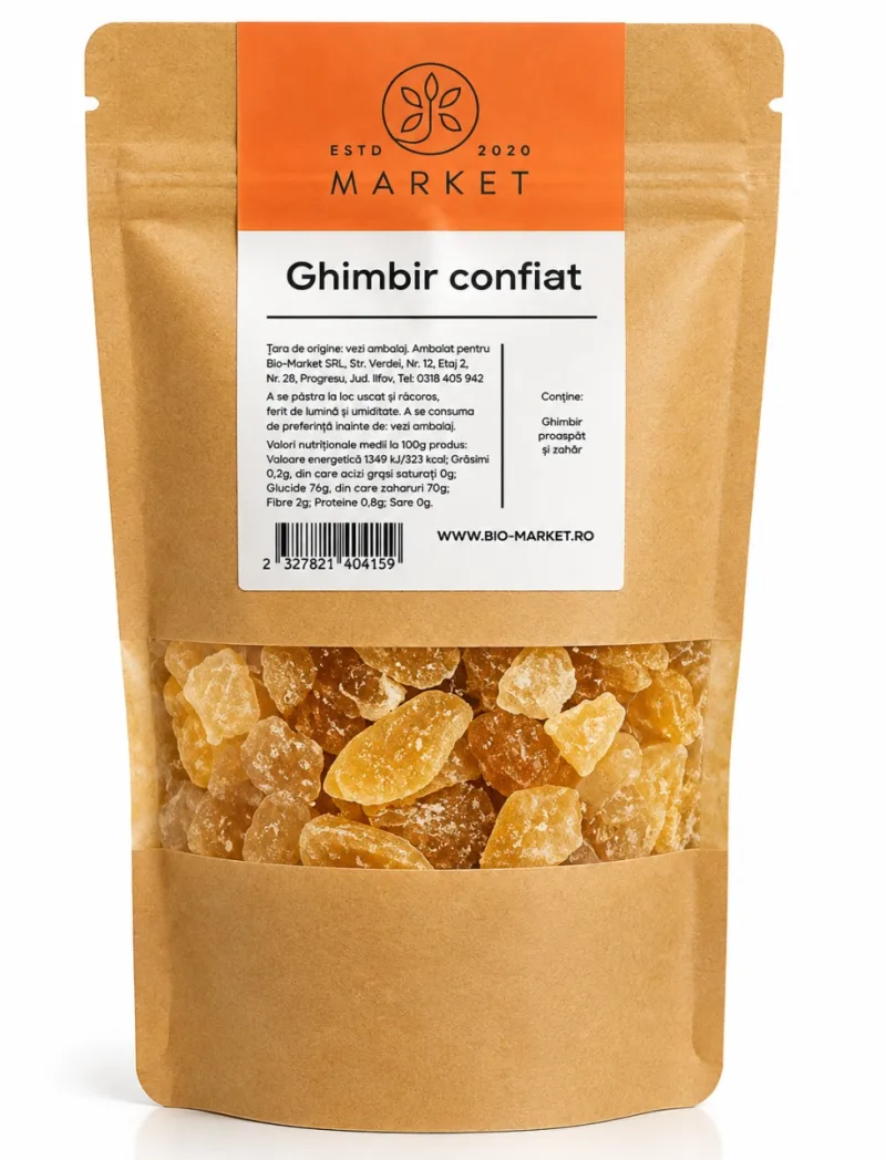 Ghimbir confiat, 250 g, Bio-Market — preț și oferte