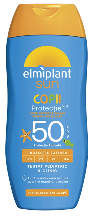Lapte cu protectie solara pentru copii SPF50 Sun, 200ml, Elmiplant