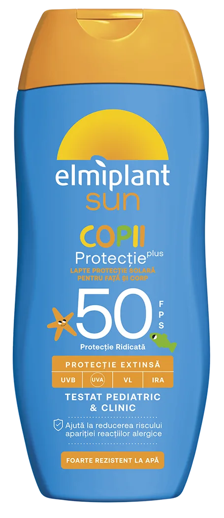 Lapte cu protectie solara pentru copii SPF50 Sun, 200ml, Elmiplant — preț și oferte