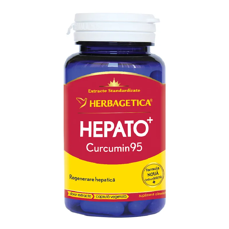 Hepato+ Curcumin 95, 60 capsule, Herbagetica — preț și oferte