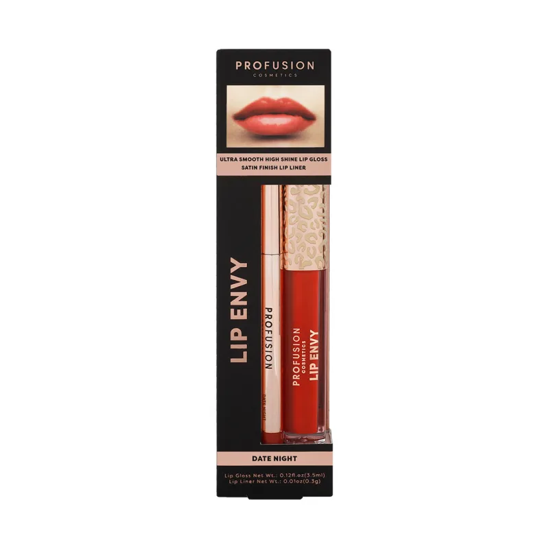Set Luciu de buze ultra neted si lucios 3.5ml + Creion pentru buze cu finish satinat 0.3g Lip Envy Date Night, Profusion Cosmetics — preț și oferte