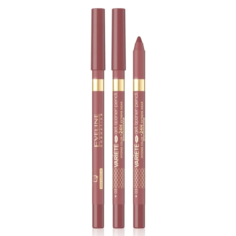 Creion de buze gel Variete Gel Matt Waterproof No.3 Dusty Rose, 1.3g, Eveline Cosmetics — preț și oferte