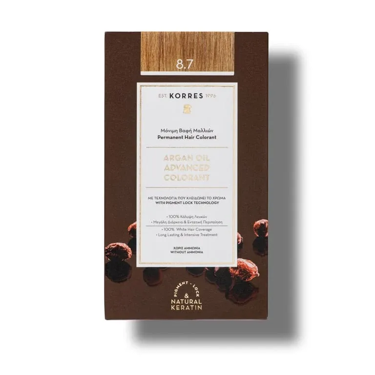 Vopsea de par Argan Oil 8.7, 50ml, Korres — preț și oferte