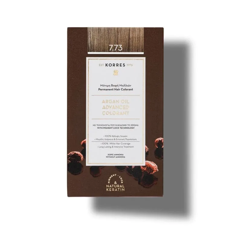 Vopsea de par Argan Oil 7.73, 50ml, Korres — preț și oferte