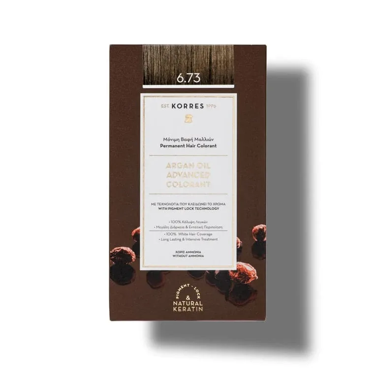 Vopsea de par Argan Oil 6.73, 50ml, Korres — preț și oferte