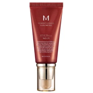 BB Cream M Perfect Cover SPF42/PA+++, nuanta 21 Bej Deschis, 50ml, Missha