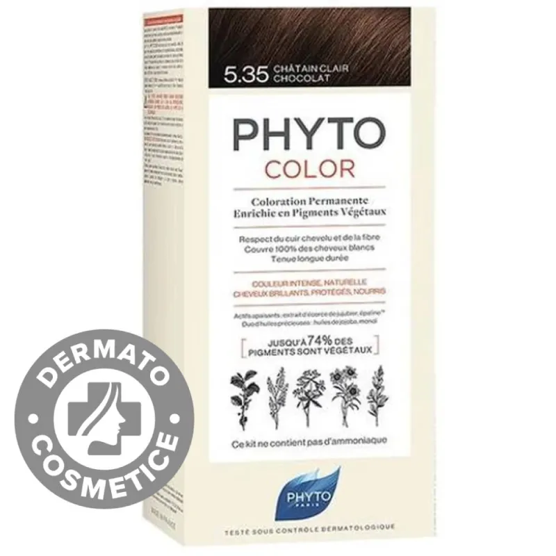 Vopsea par 5.35 Chocolate Light Brown Phytocolor, 50ml, Phyto — preț și oferte
