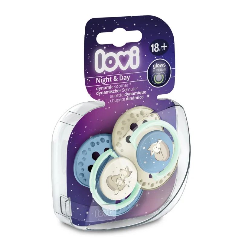 Set suzete din silicon pentru +18 luni Dynamic Night&Day 22/916BOY, 2 bucati, LOVI — preț și oferte