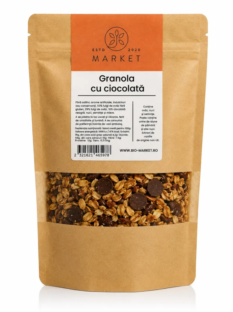 Granola cu Ciocolată Artizanală, 400 g, Bio-Market — preț și oferte