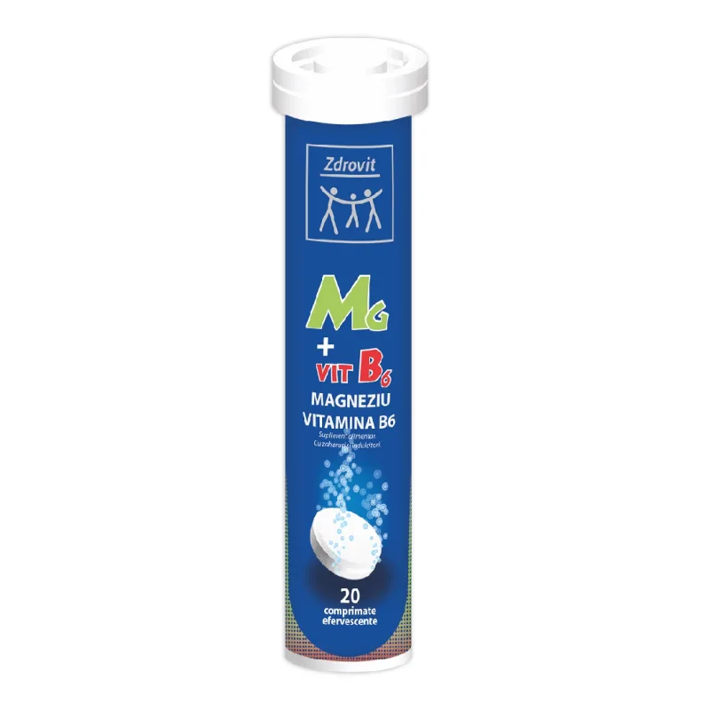 Magneziu + Vitamina B6, 20 comprimate efervescente, Zdrovit — preț și oferte