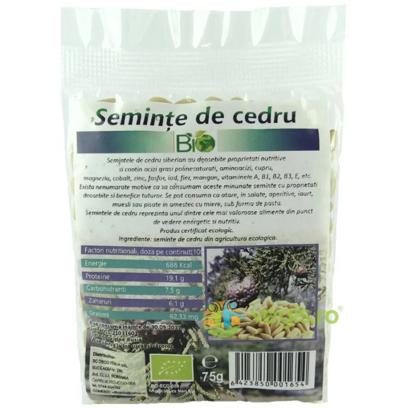 Seminte de Cedru Ecologice/Bio 75g Deco Italia — preț și oferte