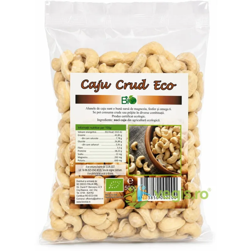 Nuci Caju Intregi Crude Ecologice/Bio 500g Deco Italia — preț și oferte