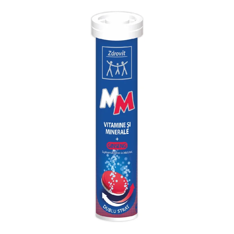 Vitamine si minerale + Ginseng, 24 comprimate efervescente, Zdrovit — preț și oferte