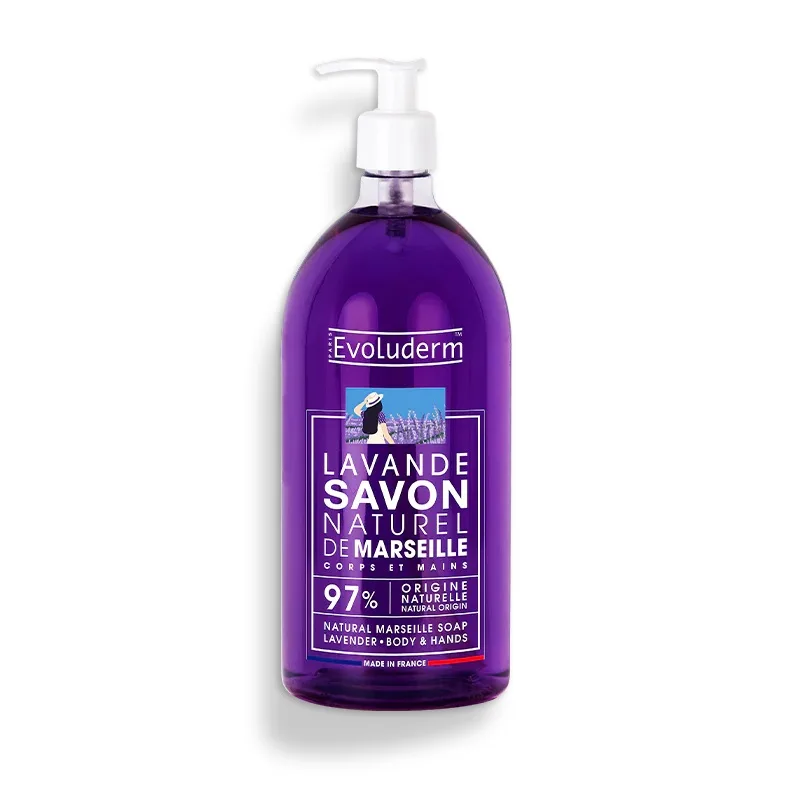 Sapun lichid natural Marseille Lavande, 1000ml, Evoluderm — preț și oferte