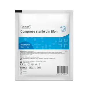 Dr. Max Comprese sterile taiate 10cm x 8cm, 50 bucati