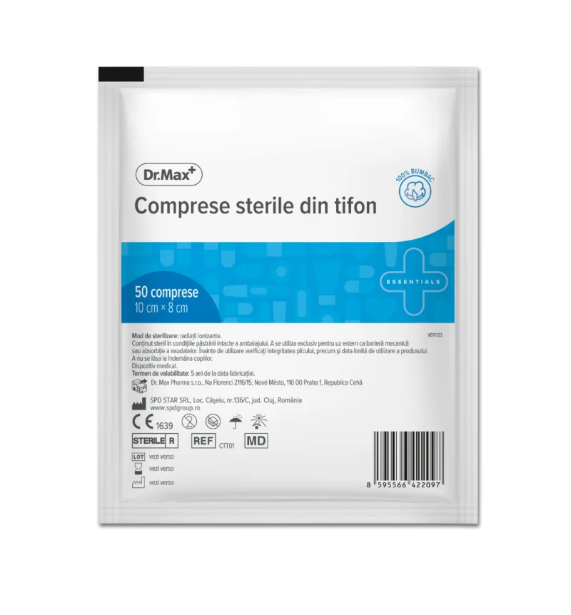 Dr. Max Comprese sterile taiate 10cm x 8cm, 50 bucati — preț și oferte