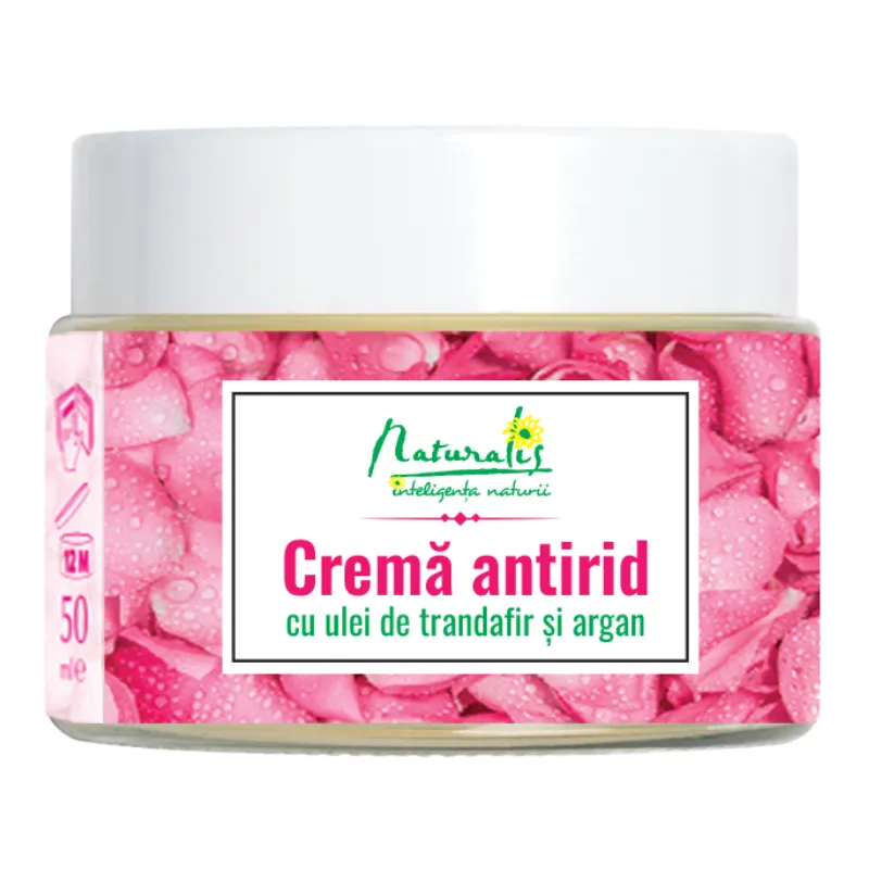 Crema antirid cu ulei de trandafiri si ulei de argan, 50 ml, Naturalis — preț și oferte