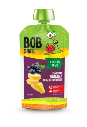 Smoothie cu banana si coacaze negre, 120g, Bob Snail