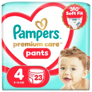 Scutece-chilotel Premium Care Pants Nr.4 9-15 kg, 23 bucati, Pampers