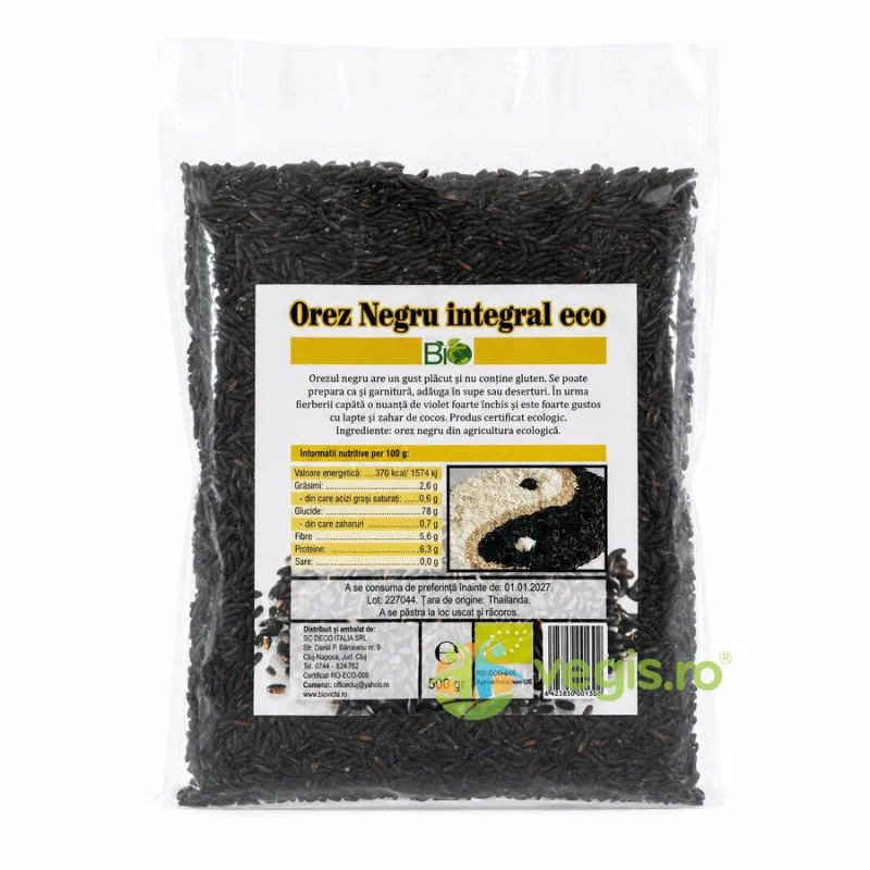 Orez Negru Integral Ecologic/Bio 500g Deco Italia — preț și oferte