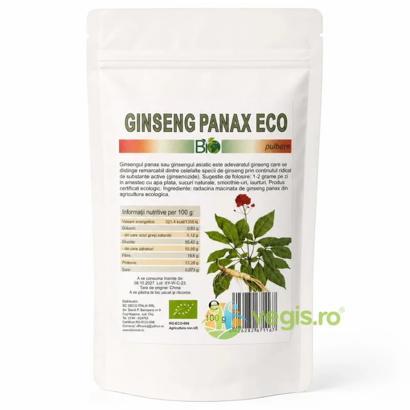 Ginseng Panax Pudra Ecologica/Bio 100g Deco Italia — preț și oferte