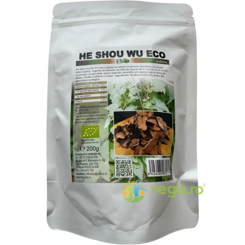 He Shou Wu (Fo-Ti) Pulbere Ecologica/Bio 200g Deco Italia — preț și oferte