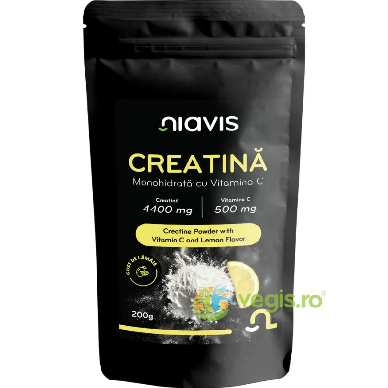 Creatina Monohidrata cu Vitamina C - Gust de Lamaie 200g NIAVIS — preț și oferte