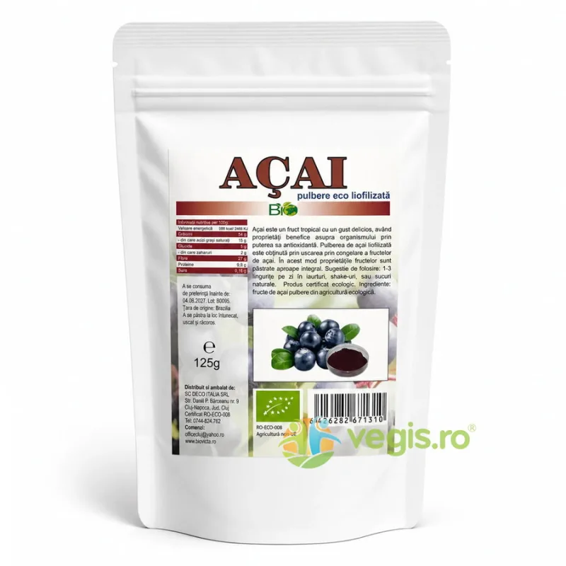 Acai Pudra Liofilizata Ecologica/Bio 125g Deco Italia — preț și oferte