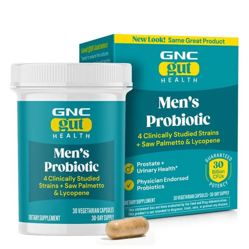 GNC Gut Health pentru barbati - Probiotic cu Saw Palmetto si licopen, 30 capsule — preț și oferte