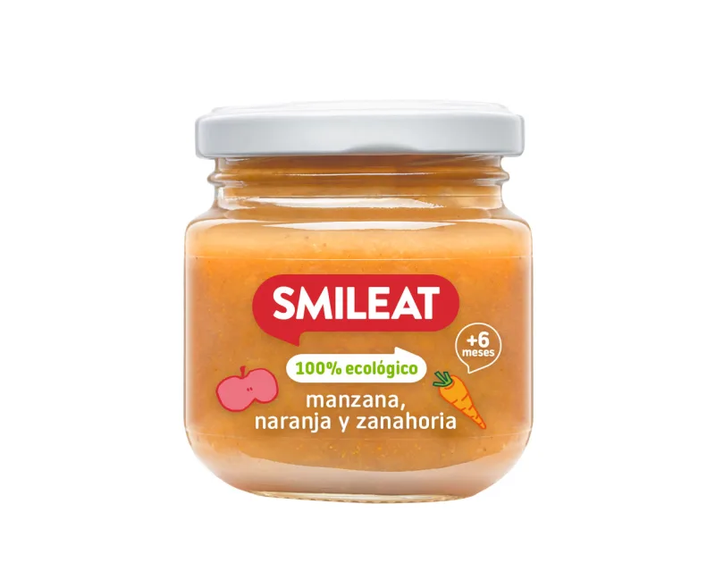 Piure din mere si portocale Bio +6 luni, 130g, Smileat — preț și oferte