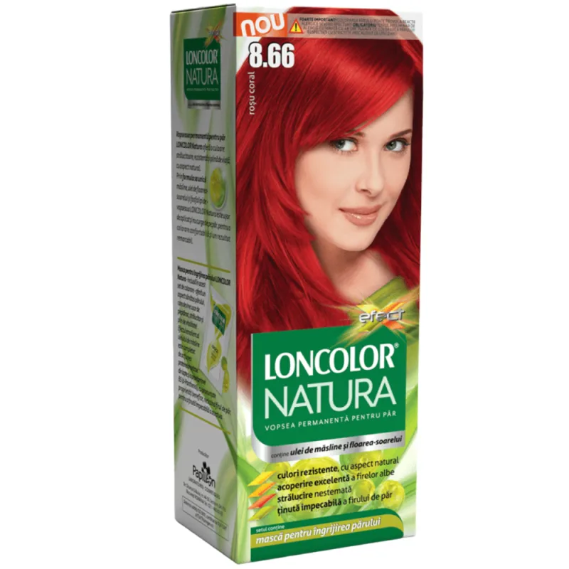 Vopsea de par permanenta Natura Nr. 8.66, 115ml, Loncolor — preț și oferte