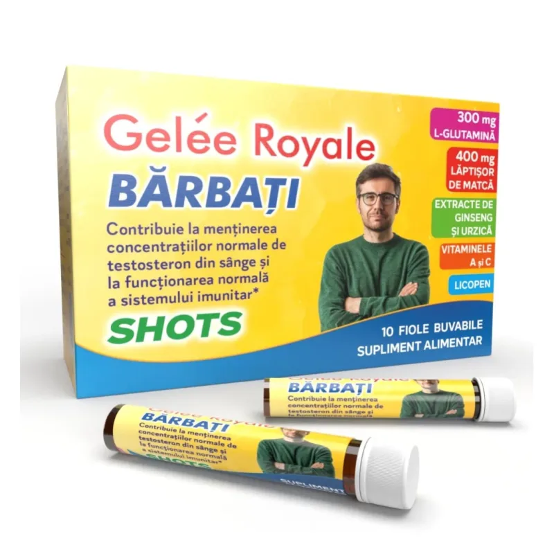 Gelee Royale Barbati, 10 fiole buvabile, Justin Pharma — preț și oferte