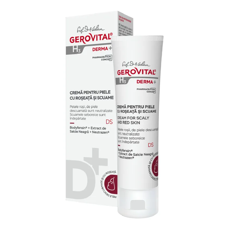 Crema pentru piele cu roseata si scuame H3 Derma+, 50 ml, Gerovital FARMEC — preț și oferte