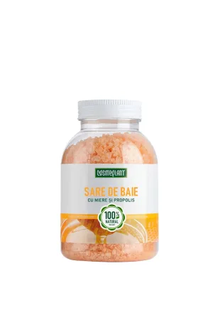 Sare de baie cu extract de miere si propolis, 1000g, Cosmeplant