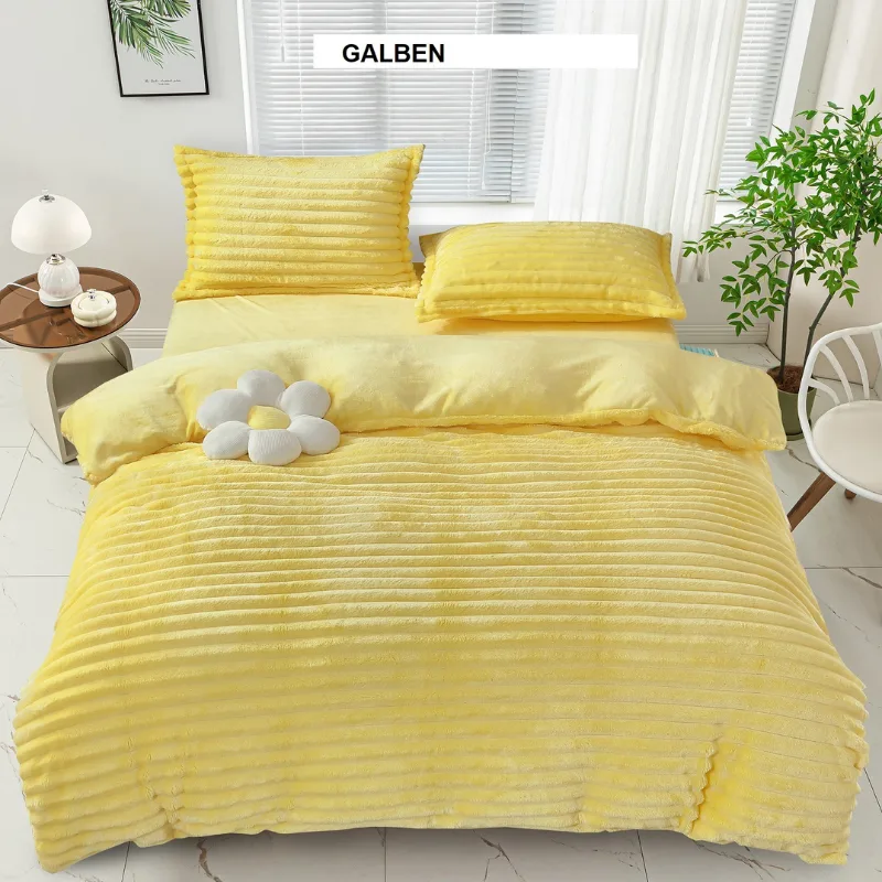 Lenjerie de pat pufoasa LINE galben 230x250 cm, Ralex | 1 buc RALEX INFINITY — preț și oferte