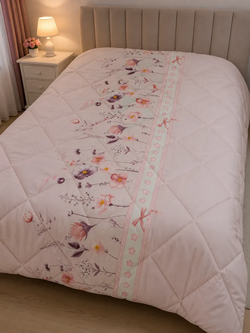 Pilota pat 3D 2 persoane roz floral 200x215 cm, Ralex | 1 buc RALEX INFINITY — preț și oferte