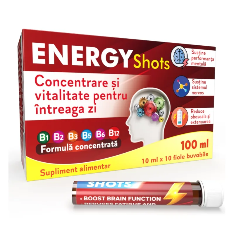 Gelee Royale Energy Shots B Vitamins, 10 fiole, Justin Pharma — preț și oferte