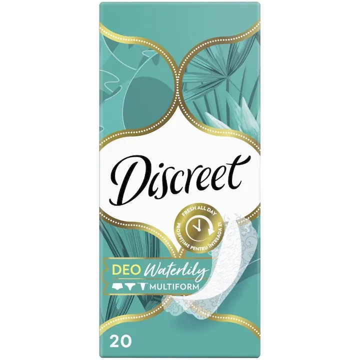 Absorbante zilnice Deo Waterlily, 20 bucati, Discreet — preț și oferte