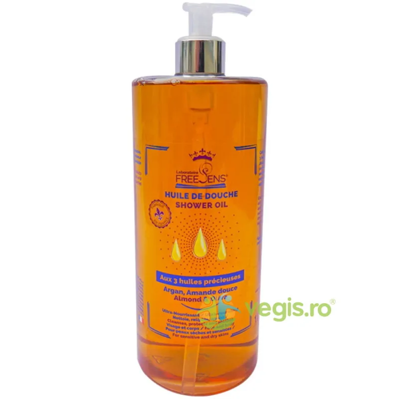 Ulei de Dus Ultrahranitor cu 3 Uleiuri Pretioase de Argan, Migdale Dulci si Masline 400ml FREESENS — preț și oferte