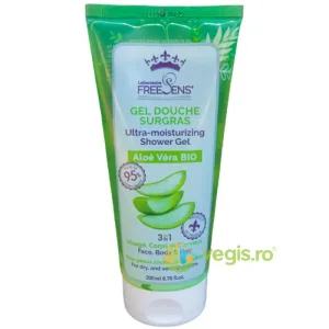 Gel de Dus Ultrahidratant 3 in 1 pentru Fata, Corp si Par cu Extract de Aloe Vera 200ml