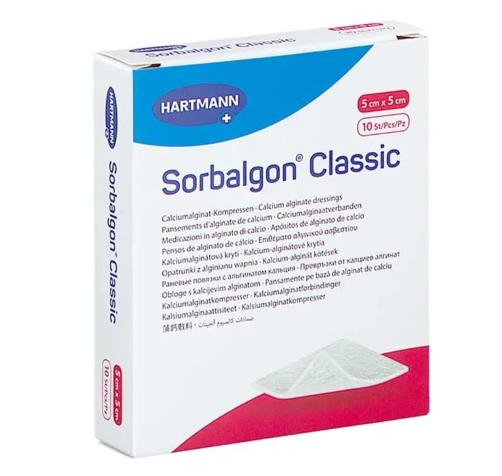 COMPRESE ALGINAT CA 5X5CM SORBALGON CLASSIC HARTMANN — preț și oferte
