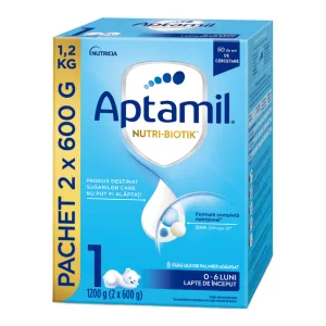 Formula de lapte praf Nutri Biotik 1, 0-6 luni, 1200 g, Aptamil