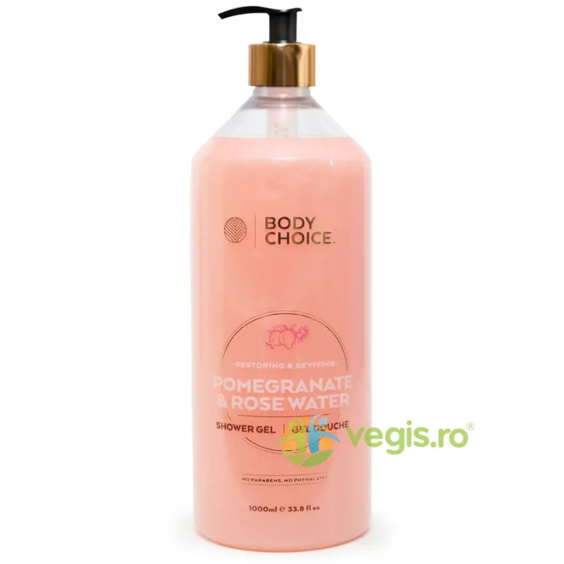 Gel de Dus Aromatic si Senzual cu Parfum de Rodie si Apa de Trandafir 1L BODY CHOICE — preț și oferte