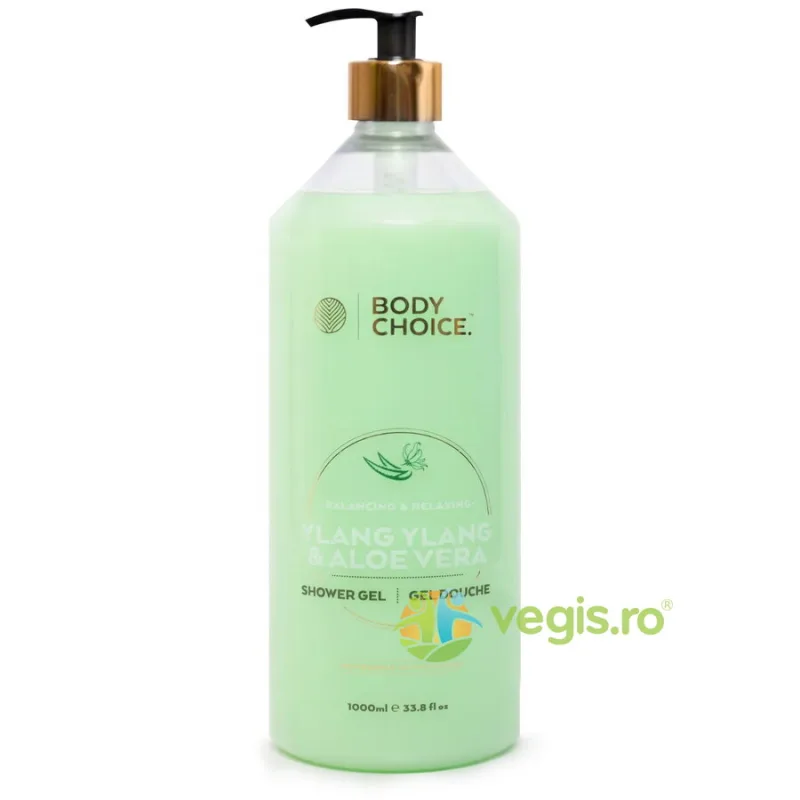 Gel de Dus Echilibrant si Relaxant cu Parfum de Ylang Ylang si Aloe Vera 1L BODY CHOICE — preț și oferte