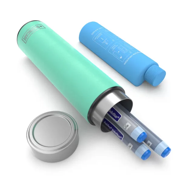 Termos portabil pentru insulina, capacitate 2-3 stilouri, Disoncare Odyssey Compact, Cyan — preț și oferte
