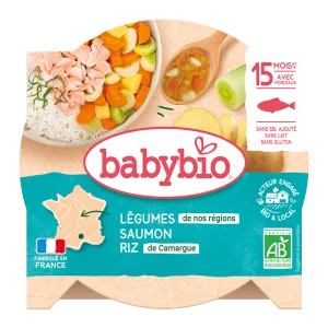 Meniu tocanita din legume, orez si somon +15 luni, 260g, BabyBio