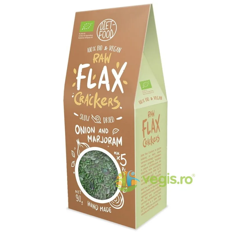 Fursecuri din In cu Ceapa si Maghiran Raw Ecologice/Bio 90g DIET FOOD — preț și oferte