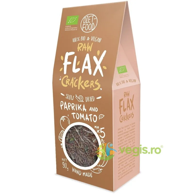 Fursecuri din In cu Rosii si Paprika Raw Ecologice/Bio 90g DIET FOOD — preț și oferte