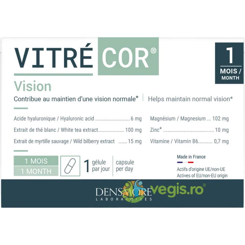 Vitrecor 30cps (Confort Vizual in Miodezopsii, Sustinerea Vederii Normale) 30cps vegetale DENSMORE LABORATOIRES — preț și oferte